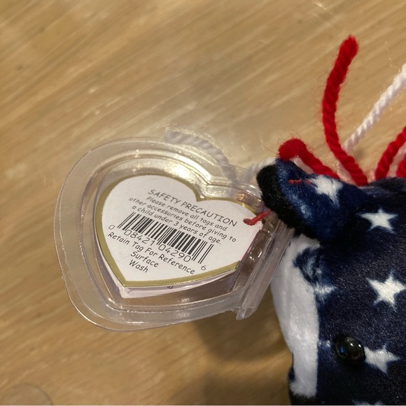 NWT Vintage "Lefty 2000” Beanie Baby. Date of birth 7/4/2000. Plastic tag holder - Picture 7 of 13